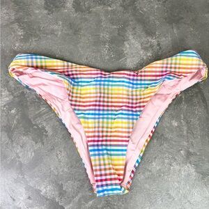 Onia multi plaid chiarra swim bottom size L new